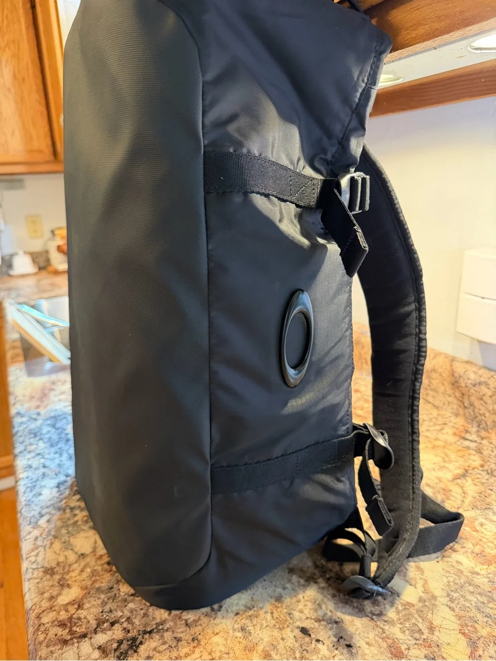 Oakley Matte Black Nylon Duffel with Dual Carry Straps